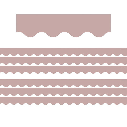 Light Mauve Scalloped Border Trim, 35 Feet Per Pack, 6 Packs