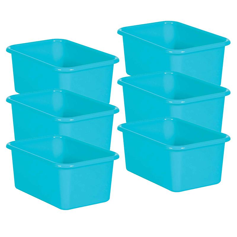 Teal Small Plastic Storage Bin, Pack of 6