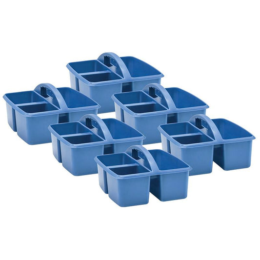 Slate Blue Plastic Storage Caddy, Pack of 6