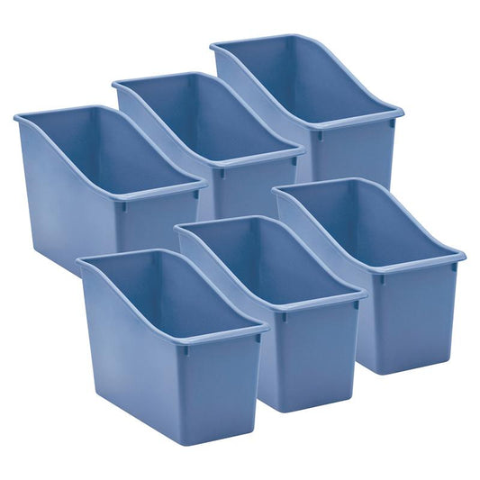 Slate Blue Plastic Book Bin, Pack of 6