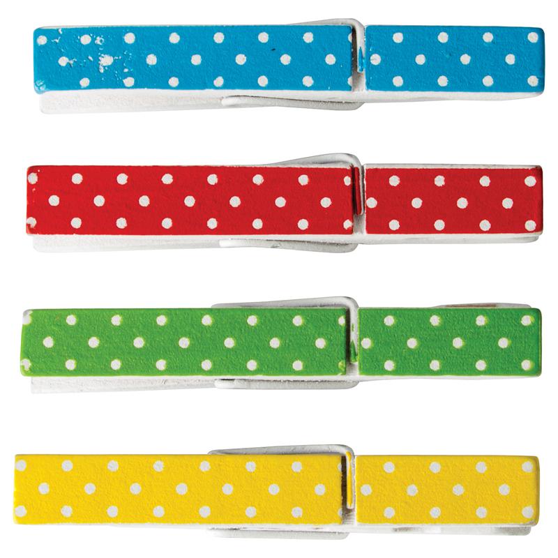 Polka Dot Clothespins, 20 Per Pack, 3 Packs