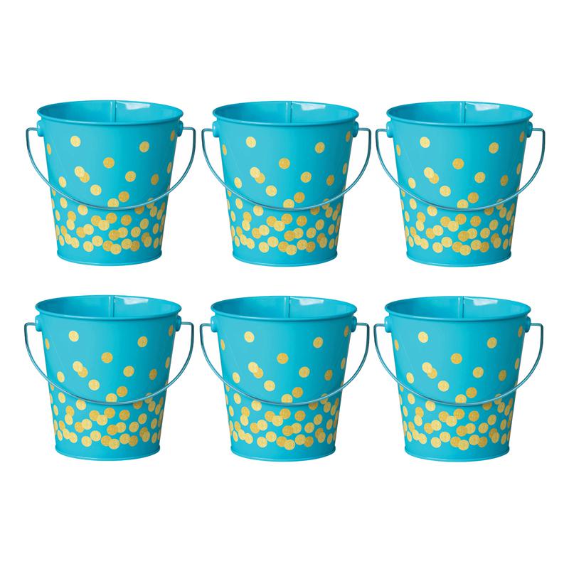 Teal Confetti Bucket, Pack of 6