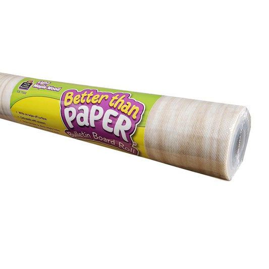 Better Than Paper Bulletin Board Roll, Light Maple Wood Design, Pack of 4