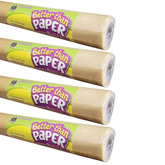 Better Than Paper Bulletin Board Roll, 4' x 12', Parchment, Pack of 4