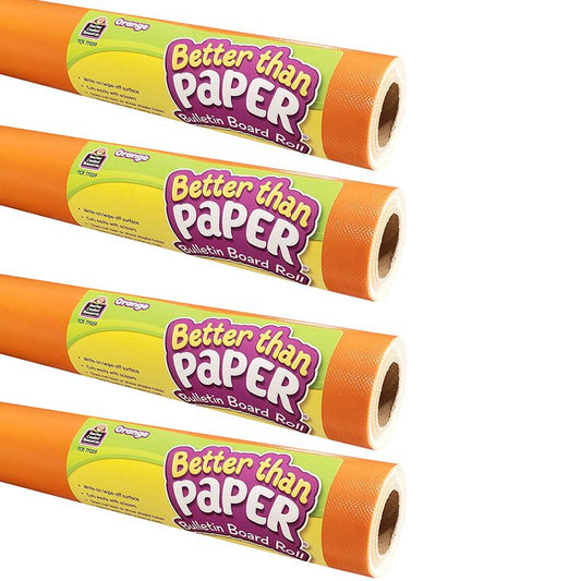 Better Than Paper Bulletin Board Roll, 4' x 12', Orange, Pack of 4