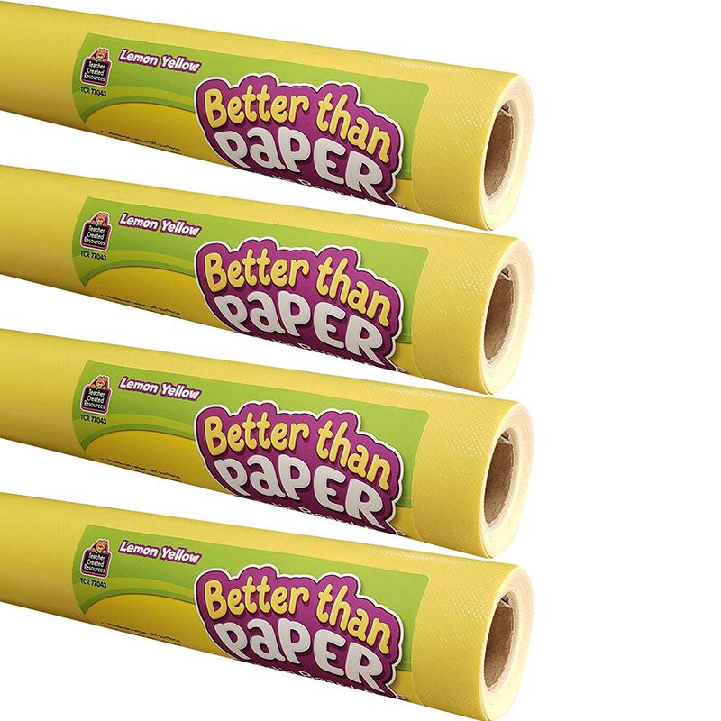 Better Than Paper Bulletin Board Roll, 4' x 12', Lemon Yellow, Pack of 4