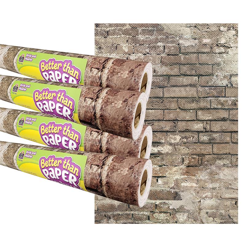 Brick and Plaster Better Than Paper Bulletin Board Roll, 4' x 12', Pack of 4