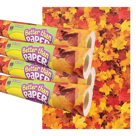 Fall Leaves Better Than Paper Bulletin Board Roll, 4' x 12', Pack of 4