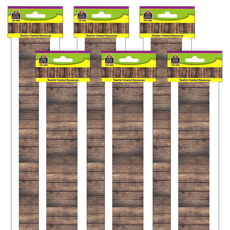 Dark Wood Design Straight Border Trim, 35 Feet Per Pack, 6 Packs