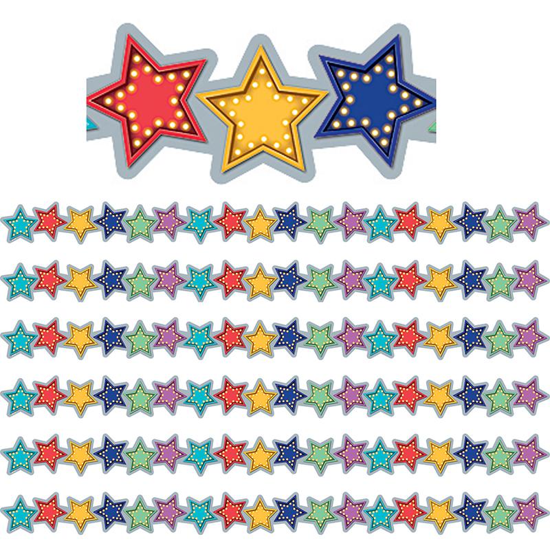 Marquee Stars Die-Cut Border Trim, 35 Feet Per Pack, 6 Packs