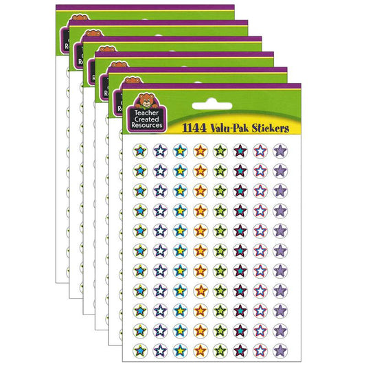 Fancy Stars 2 Mini Stickers Valu-Pak, 1144 Per Pack, 6 Packs