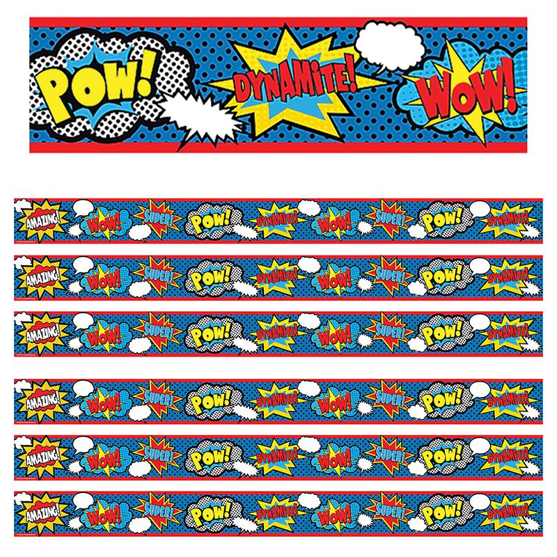 Superhero Straight Border Trim, 35 Feet Per Pack, 6 Packs