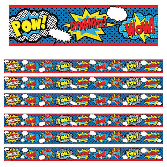 Superhero Straight Border Trim, 35 Feet Per Pack, 6 Packs