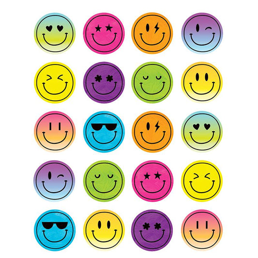 Brights 4Ever Smiley Faces Stickers, 120 Per Pack, 12 Packs