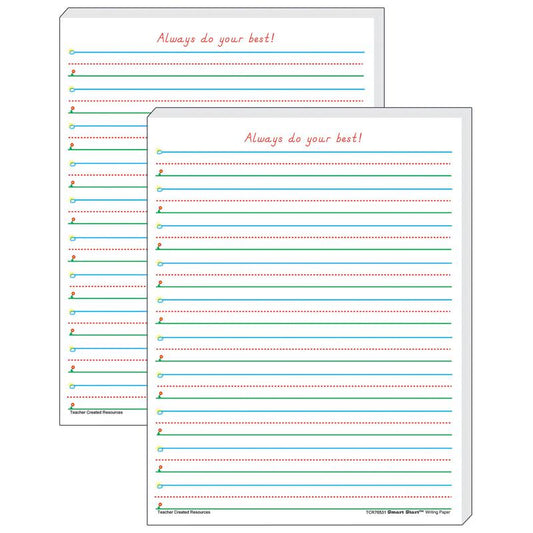 Smart Start 1-2 Writing Paper: 100 Sheets Per Pack, 2 Packs