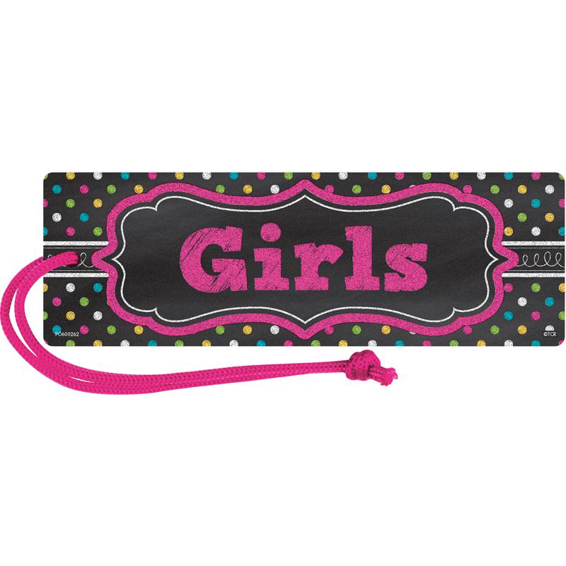 Chalkboard Brights Magnetic Girls Pass, Pack of 6