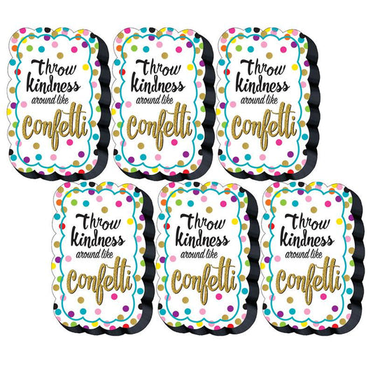 Confetti Magnetic Whiteboard Eraser, Pack of 6