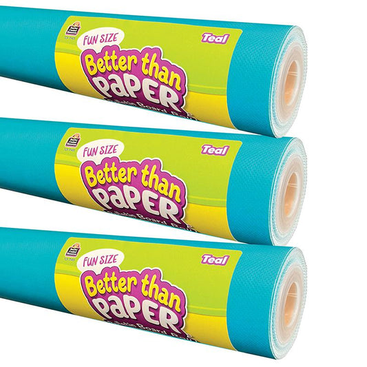 Fun Size Better Than Paper Bulletin Board Roll, 18" x 12', Teal, Pack of 3