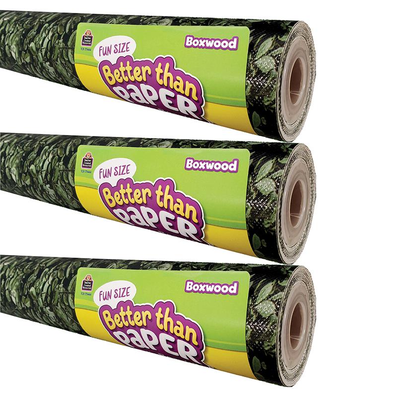 Fun Size Better Than Paper Bulletin Board Roll, 18" x 12', Boxwood, Pack of 3