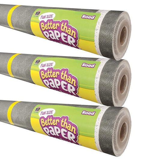 Fun Size Better Than Paper Bulletin Board Roll, 18" x 12', Road, Pack of 3