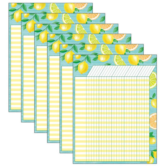 Lemon Zest Incentive Chart, Pack of 6