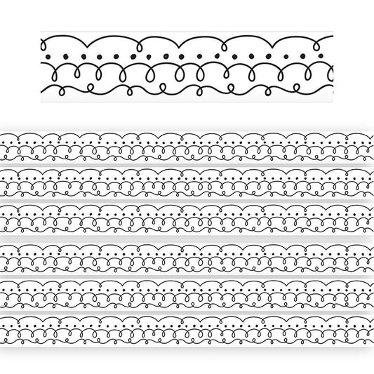 Squiggles and Dots Die-Cut Border Trim, 35 Feet Per Pack, 6 Packs