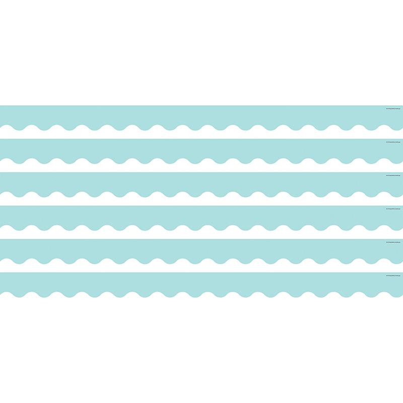 Pastel Blue Scalloped Border Trim, 35 Feet Per Pack, 6 Packs