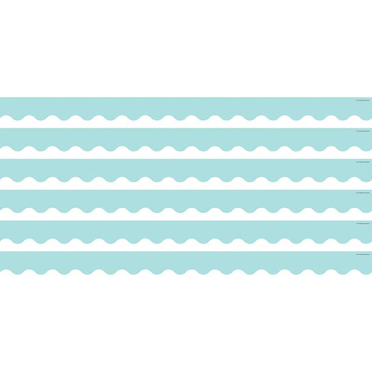 Pastel Blue Scalloped Border Trim, 35 Feet Per Pack, 6 Packs