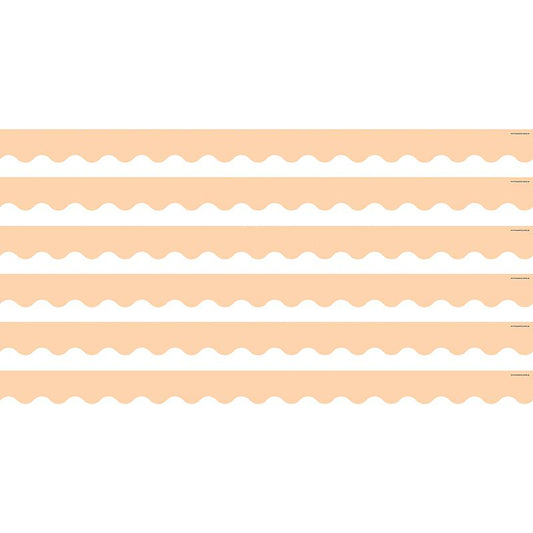 Peach Scalloped Border Trim, 35 Feet Per Pack, 6 Packs