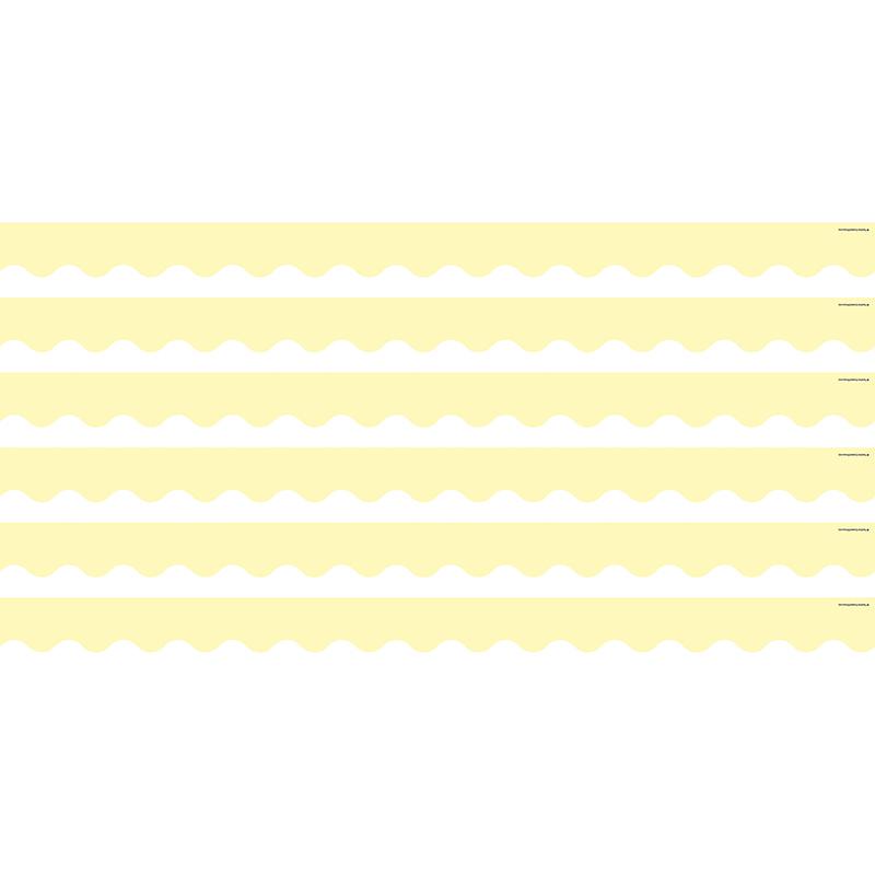 Pastel Yellow Scalloped Border Trim, 35 Feet Per Pack, 6 Packs