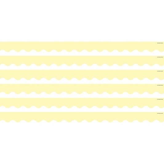 Pastel Yellow Scalloped Border Trim, 35 Feet Per Pack, 6 Packs