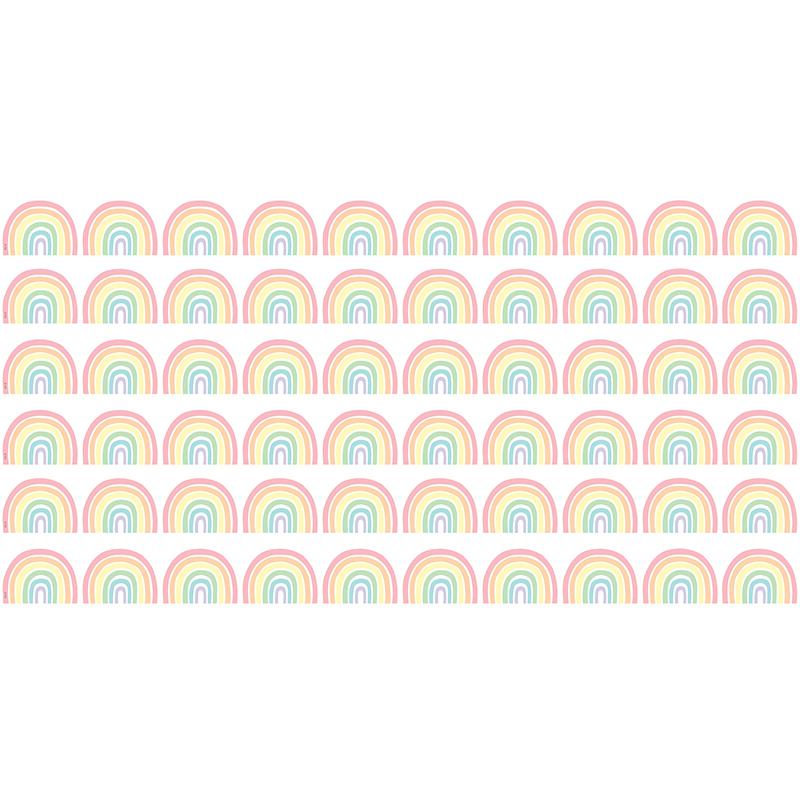 Pastel Pop Rainbows Die-Cut Border Trim, 35 Feet Per Pack, 6 Packs