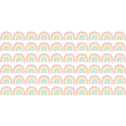 Pastel Pop Rainbows Die-Cut Border Trim, 35 Feet Per Pack, 6 Packs