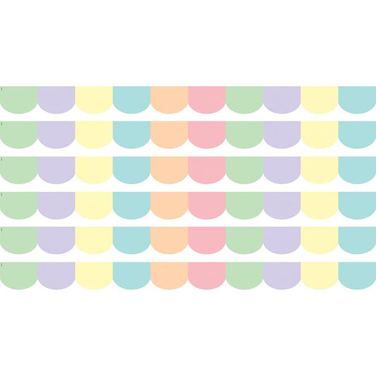 Pastel Pop Scalloped Border Trim, 35 Feet Per Pack, 6 Packs