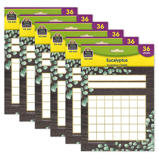 Eucalyptus Incentive Charts, 5-1/4" x 6", 36 Per Pack, 6 Packs