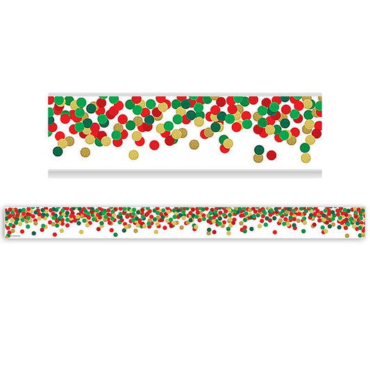 Confetti Christmas Straight Border Trim, 35 Feet Per Pack, 6 Packs