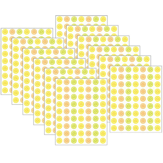 Lemon Zest Mini Stickers, 378 Per Pack, 12 Packs