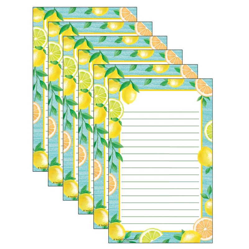 Lemon Zest Notepad, 50 Sheets, 5.25" x 8.5", Pack of 6