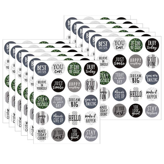 Modern Farmhouse Words to Inspire Planner Stickers, 120 Per Pack, 12 Packs