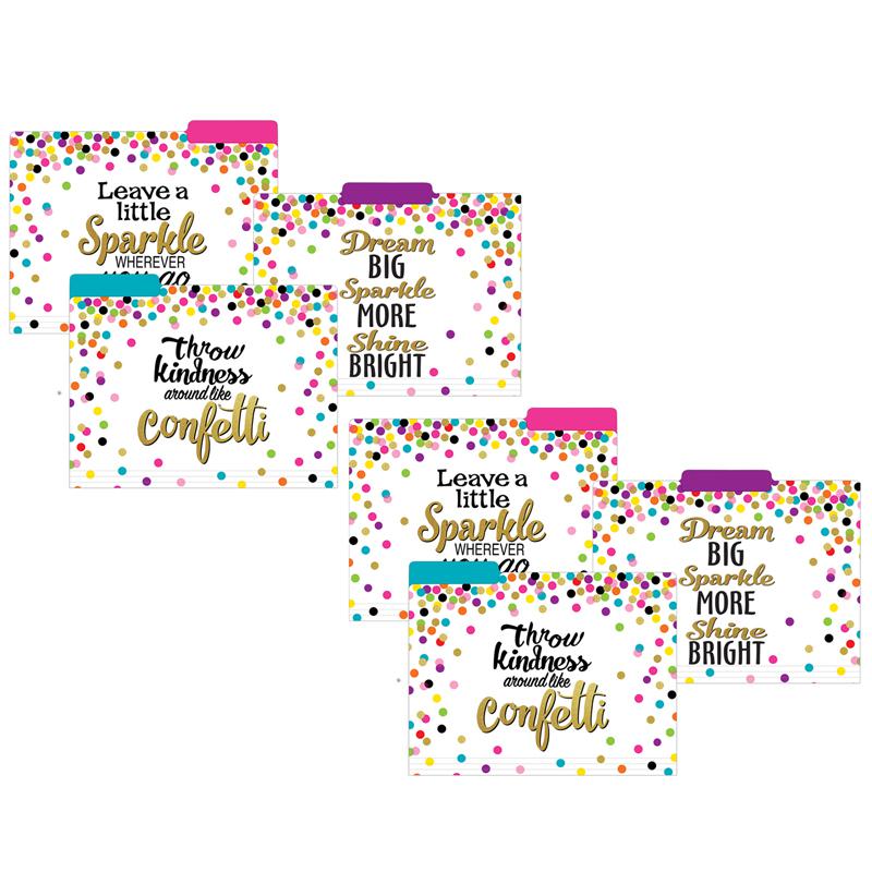 Confetti File Folders, Letter Size, 12 Per Pack, 2 Packs