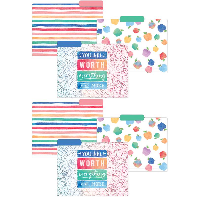 Watercolor File Folders, 12 Per Pack, 2 Packs