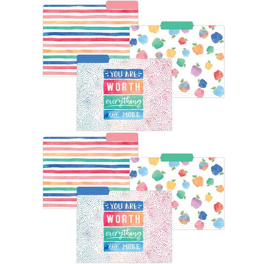 Watercolor File Folders, 12 Per Pack, 2 Packs