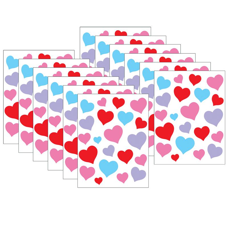 Charming Hearts Stickers, 120 Per Pack, 12 Packs