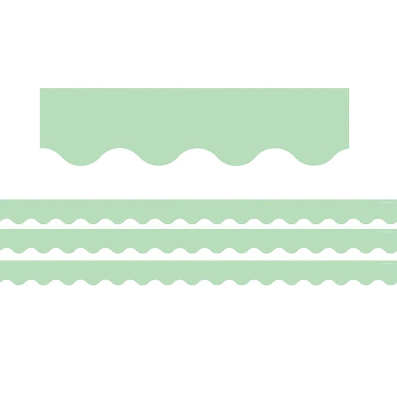 Mint Green Scalloped Rolled Border Trim, 50 Feet Per Roll, 3 Rolls