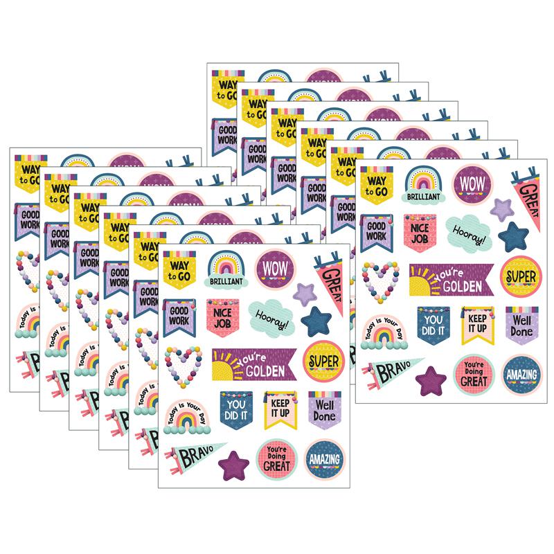 Oh Happy Day Stickers, 120 Stickers Per Pack, 12 Packs