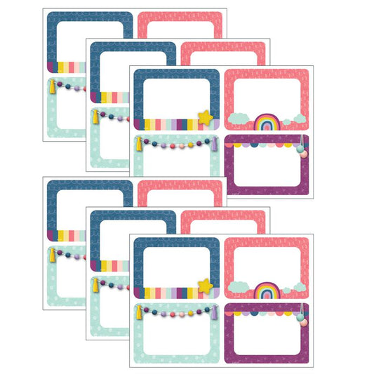 Oh Happy Day Name Tags/Labels - Multi-Pack, 36 Per Pack, 6 Packs