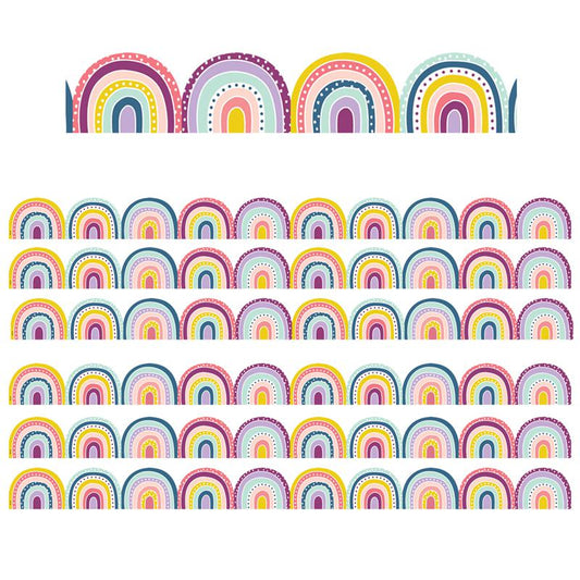 Oh Happy Day Rainbows Die-Cut Border Trim, 35 Feet, 6 Packs