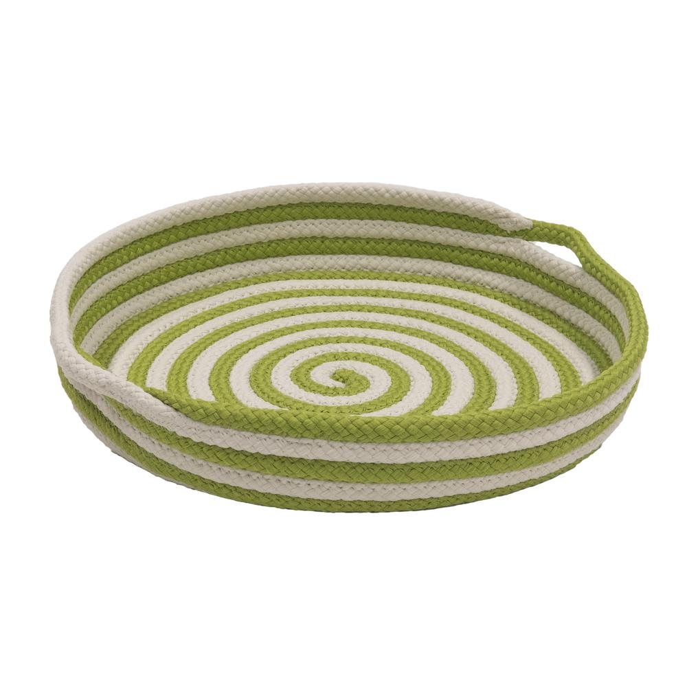 Candy Cane Round Tray - Green 18"x18"x3"