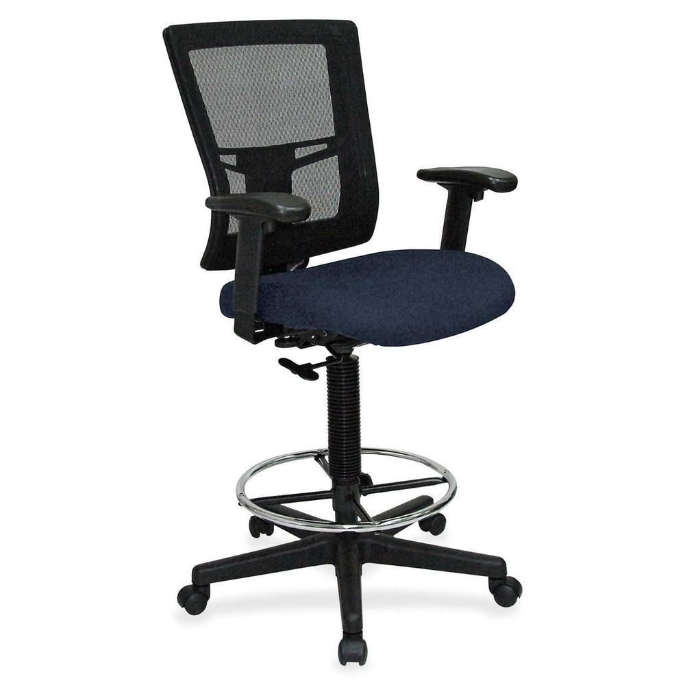 Lorell Mesh Back Drafting Stool - Forte Cadet Seat - Black Frame - 1 Each