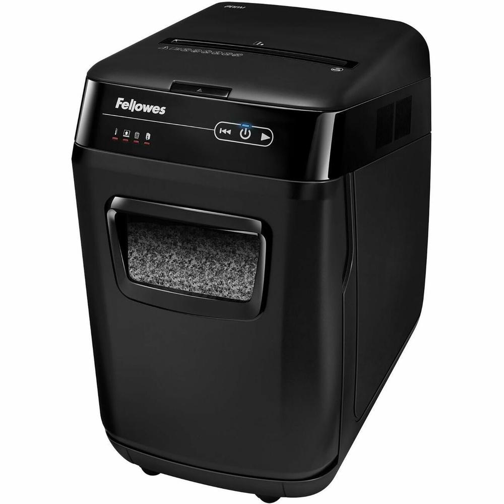 Fellowes AutoMax&trade; 200M Micro-Cut Auto Feed 2-in-1 Office Paper Shredder with Auto Feed 200-Sheet Capacity - Non-continuous Shredder - Micro Cut - 200 Per Pass - for shredding Staples, Credit Car